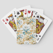 Jeu De Cartes Aquarelle botanique bleu blanc lily floral (dos)