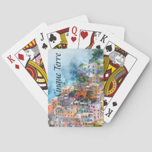 Jeu De Cartes Aquarelle Cinque Terre Italie
