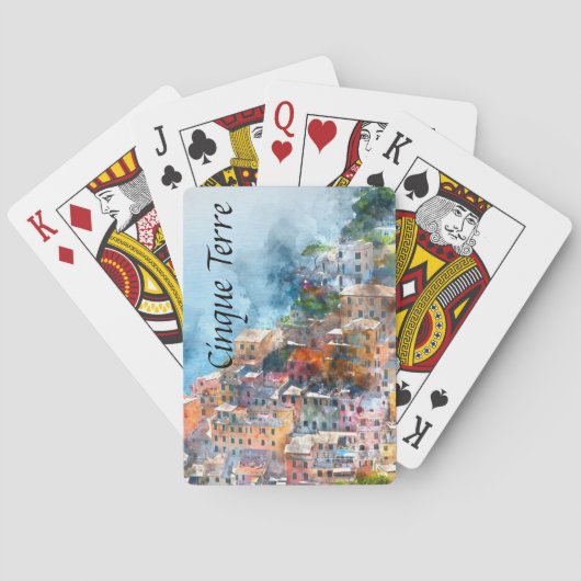 Jeu De Cartes Aquarelle Cinque Terre Italie (dos)