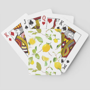 Jeu De Cartes Aquarelle Citron et Feuilles 2