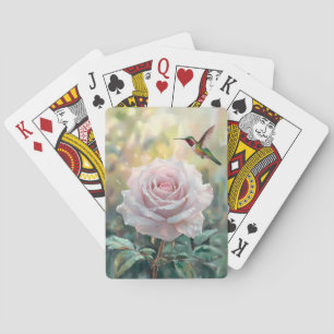 Jeu De Cartes Aquarelle Colibri et rose