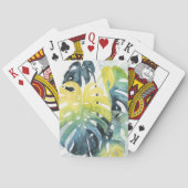 Jeu De Cartes Aquarelle Coucher de soleil Palm Tree Feuilles (dos)