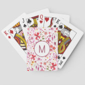 Jeu De Cartes Aquarelle de fleurs sauvages modernes de Monogramm (dos)