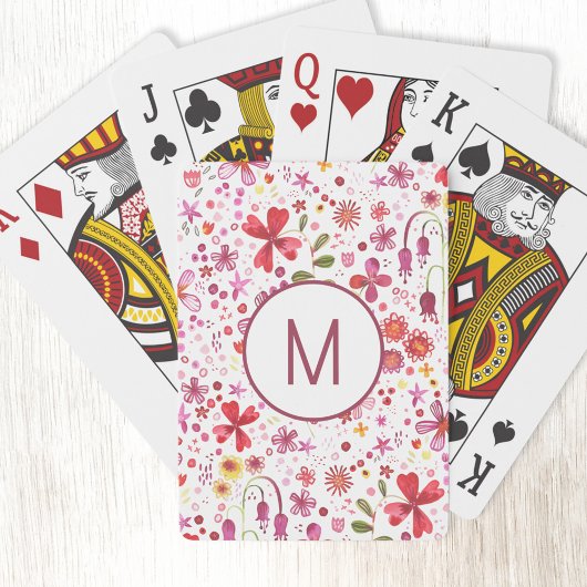 Jeu De Cartes Aquarelle de fleurs sauvages modernes de Monogramm