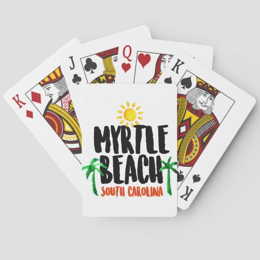 Jeu De Cartes Aquarelle de Myrtle Beach (dos)