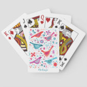 Jeu De Cartes Aquarelle d'oiseaux et de fleurs personnalisée (dos)