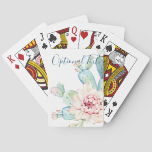 Jeu De Cartes Aquarelle douce Pastel Blooming Cactus