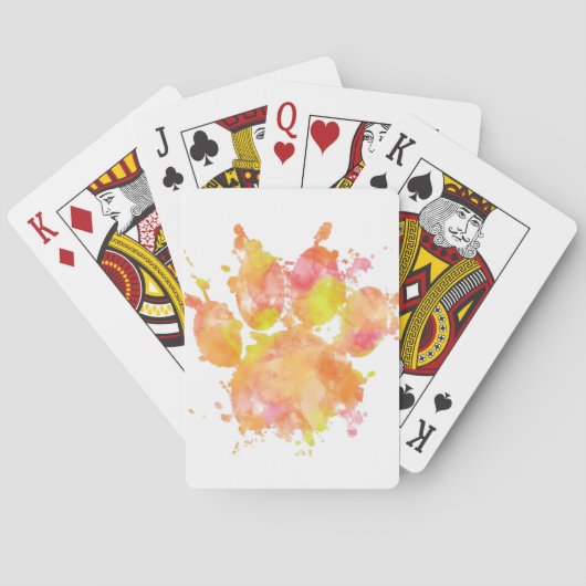 Jeu De Cartes Aquarelle Empreinte de patte de chien (dos)