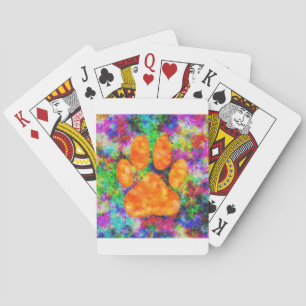 Jeu De Cartes Aquarelle Empreinte de patte de chien