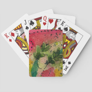 Jeu De Cartes Aquarelle Et Encre Impressionnisme Abstrait Art