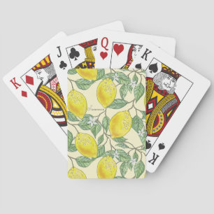 Jeu De Cartes Aquarelle été Vintage Toscane Lemons Motif