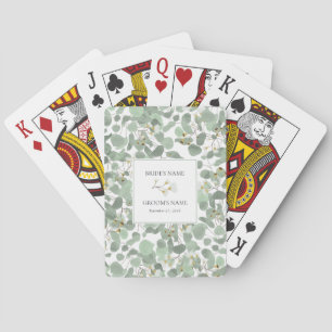 Jeu De Cartes Aquarelle Eucalyptus Verdure Mariage Faveur
