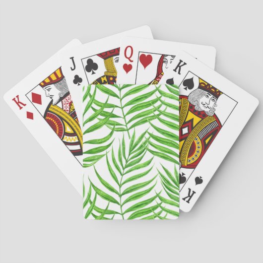 Jeu De Cartes Aquarelle feuille de palme (dos)