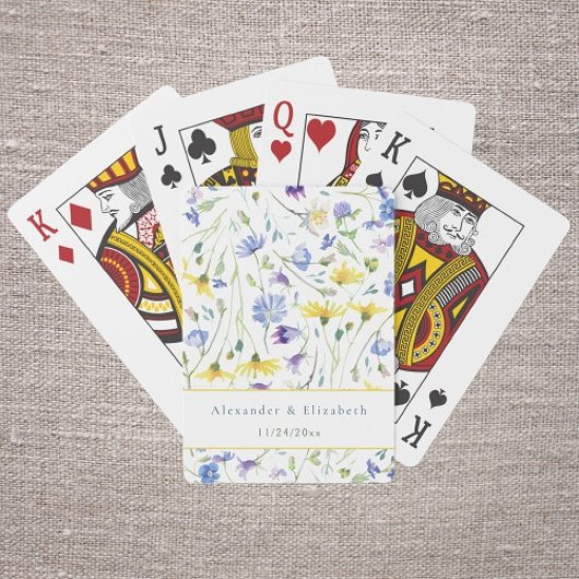 Jeu De Cartes Aquarelle Fleur sauvage mariage préféré