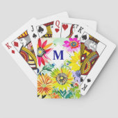 Jeu De Cartes Aquarelle Fleurs Monogrammes (dos)