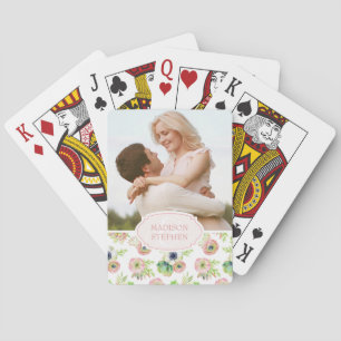 Jeu De Cartes Aquarelle Floral & Succulents - Photo Mariage