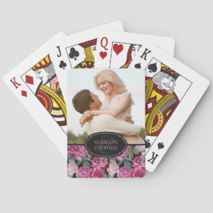 Jeu De Cartes Aquarelle florale de rose de rose - photo de