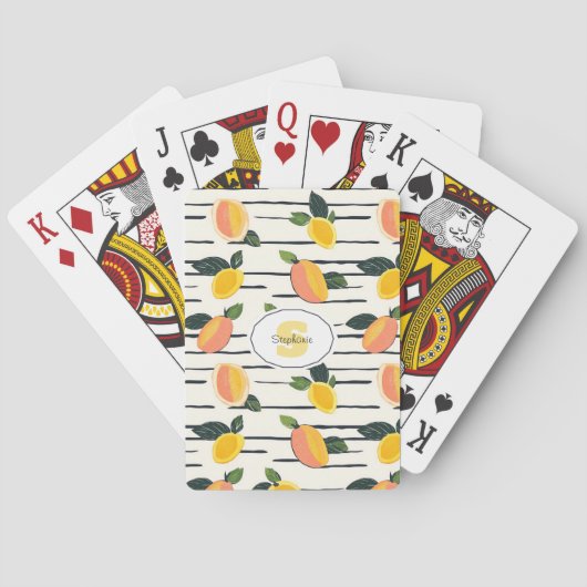 Jeu De Cartes Aquarelle Mango Motif avec Feuilles verts (2) (dos)