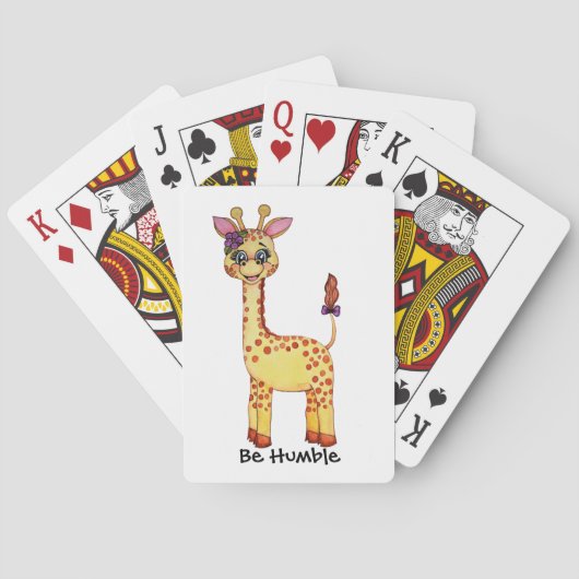 Jeu De Cartes Aquarelle mignonne bébé Giraffe (dos)