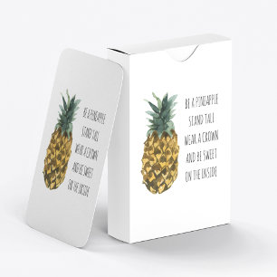 Jeu De Cartes Aquarelle moderne ananas et citation amusante posi