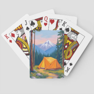 Jeu De Cartes Aquarelle Montagne de Camping