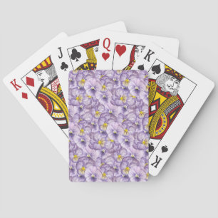 Jeu De Cartes Aquarelle motif floral avec panneaux violets
