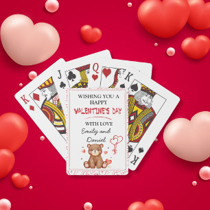 Jeu De Cartes Aquarelle Ours Saint Valentin personnalisée