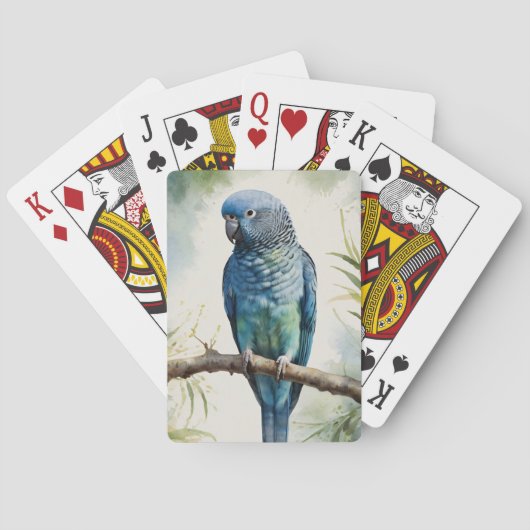 Jeu De Cartes Aquarelle Parakee bleu Eucalyptus Tree (dos)