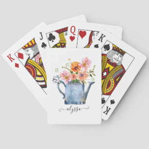 Jeu De Cartes Aquarelle peinte à la main Floral