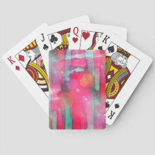 Jeu De Cartes Aquarelle peinte par résumé d'éclat de Sun