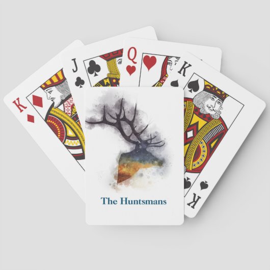 Jeu De Cartes Aquarelle personnalisée de cerf Buck (dos)