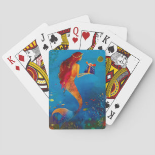 Jeu De Cartes Aquarelle Proep Blue Sea Parties scintillant Sirèn