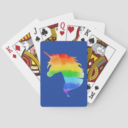 Jeu De Cartes Aquarelle Rainbow Unicorn (dos)