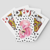 Jeu De Cartes Aquarelle rose exotique moderne Flamant rose & poi (dos)