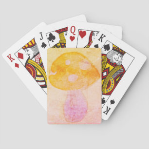 Jeu De Cartes Aquarelle rose orange coloré Champignons