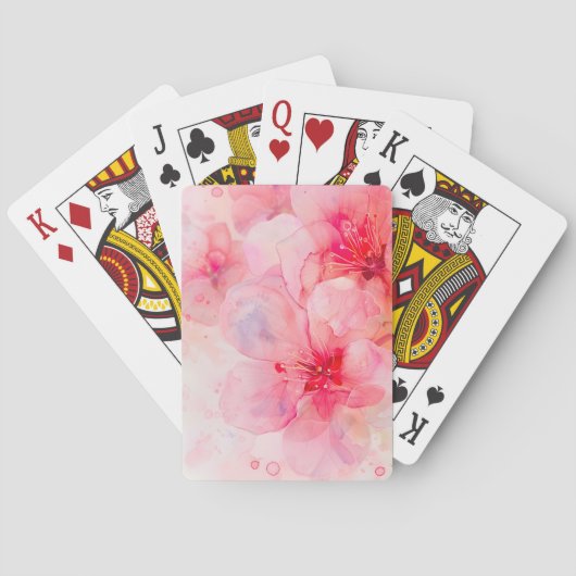 Jeu De Cartes Aquarelle rose Pétale Élégance (dos)