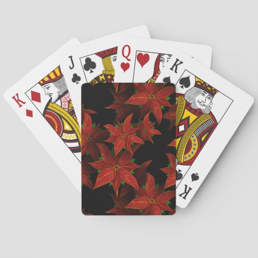 Jeu De Cartes Aquarelle rouge de Noël (dos)