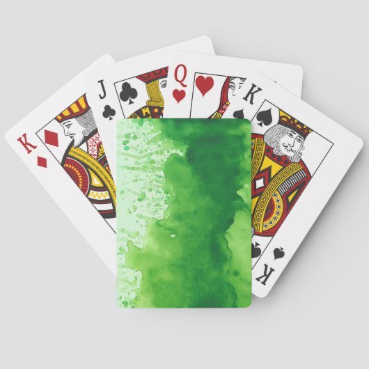 Jeu De Cartes aquarelle texture verte Cartes de Jeu Classique (dos)