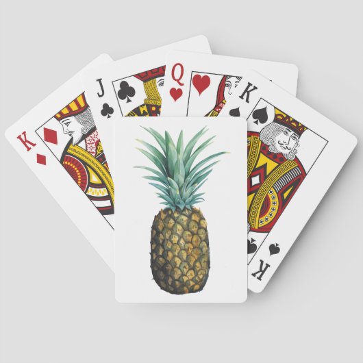 Jeu De Cartes Aquarelle Tropicale Ananas (dos)