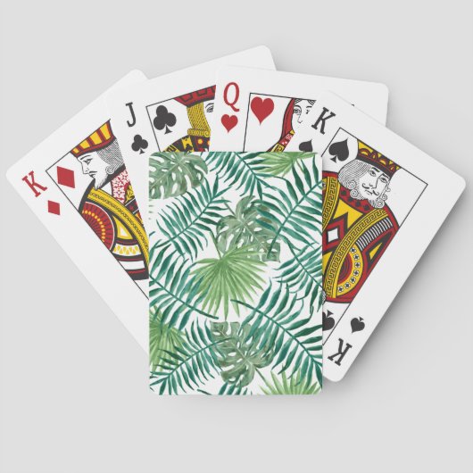 Jeu De Cartes Aquarelle tropicale de palmettes (dos)