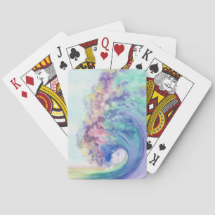 Jeu De Cartes Aquarelle Vague Océanique