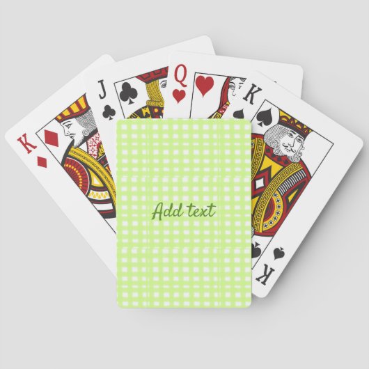 Jeu De Cartes Aquarelle vert plaid ginham personnalisé ajouter t (dos)