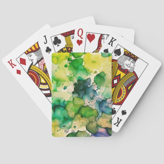 Jeu De Cartes Aquarelle verte (dos)