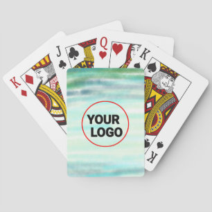 Jeu De Cartes Aquarelle verte simple abstrait ajouter le logo te