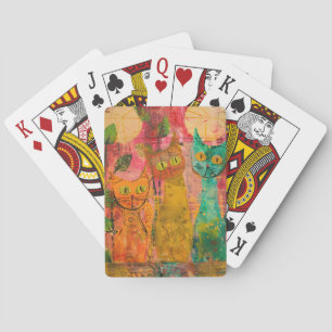 Jeu De Cartes Aquarelle Vintage Chat Abstrait (2)