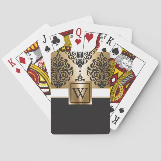Jeu De Cartes Arabes noirs et d'or (dos)