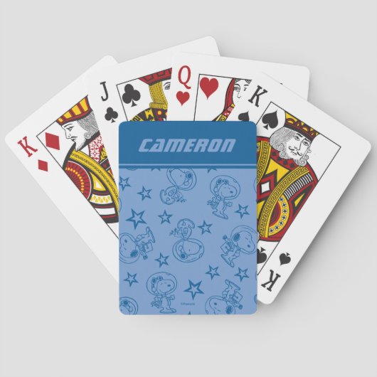 Jeu De Cartes Arachides Snoopy L'astronaute de l'espace bleu Jou (dos)