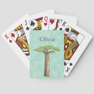 Jeu De Cartes Arbre Baobab Aquarelle Personnalisé