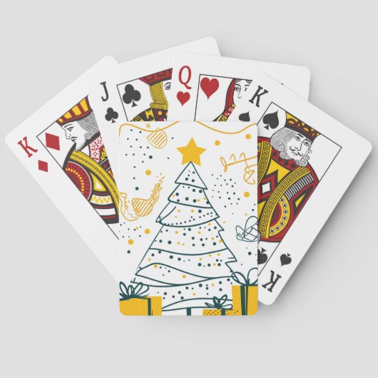 Jeu De Cartes Arbre de Noël Abstrait (dos)