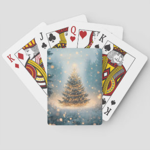 Jeu De Cartes Arbre de Noël de la Forêt enneigée Magique d'Hiver